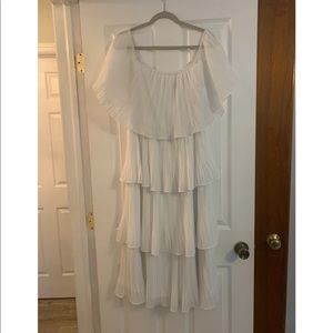 Lulu’s off the shoulder white ruffle dress